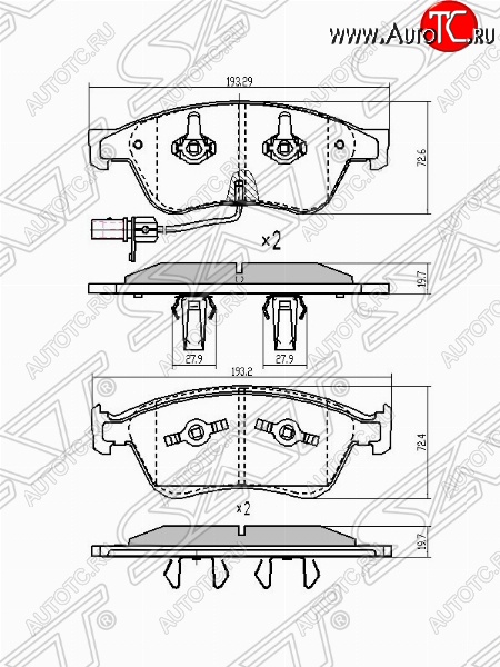 1 899 р. Колодки тормозные SAT  Audi A6  C6 (2004-2008) дорестайлинг, седан, дорестайлинг, универсал  с доставкой в г. Новочеркасск