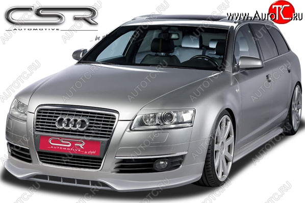 4 999 р. Накладка на передний бампер CSR v2 Audi A6 C6 дорестайлинг, универсал (2004-2008)  с доставкой в г. Новочеркасск