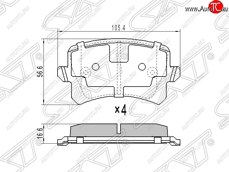 1 199 р. Колодки тормозные SAT (задние) Volkswagen Tiguan NF дорестайлинг (2006-2011)  с доставкой в г. Новочеркасск