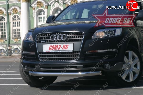 17 684 р. Защита переднего бампера одинарная Souz-96 (d60)  Audi Q7  4L (2005-2009) дорестайлинг  с доставкой в г. Новочеркасск