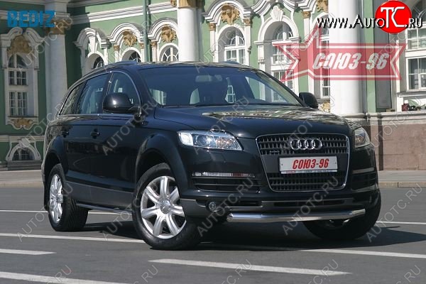 20 879 р. Защита переднего бампера Souz-96 (d 76) Audi Q7 4L дорестайлинг (2005-2009)  с доставкой в г. Новочеркасск