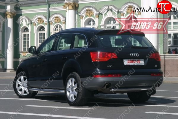 16 064 р. Защита заднего бампера Souz-96 (d 60) Audi Q7 4L дорестайлинг (2005-2009)  с доставкой в г. Новочеркасск