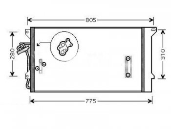 5 199 р. Радиатор кондиционера SAT  Audi Q7  4L (2005-2009), Porsche Cayenne ( 955,  957) (2002-2010), Volkswagen Touareg  GP (2002-2010)  с доставкой в г. Новочеркасск. Увеличить фотографию 1