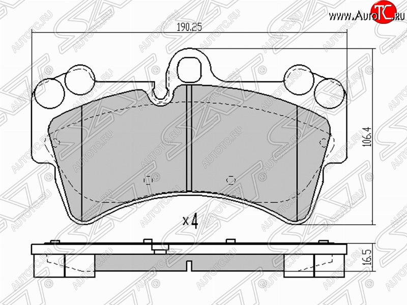 2 899 р. Колодки тормозные SAT (передние)  Audi Q7  4L (2005-2009), Porsche Cayenne ( 955,  957) (2002-2010), Volkswagen Touareg  GP (2002-2010)  с доставкой в г. Новочеркасск