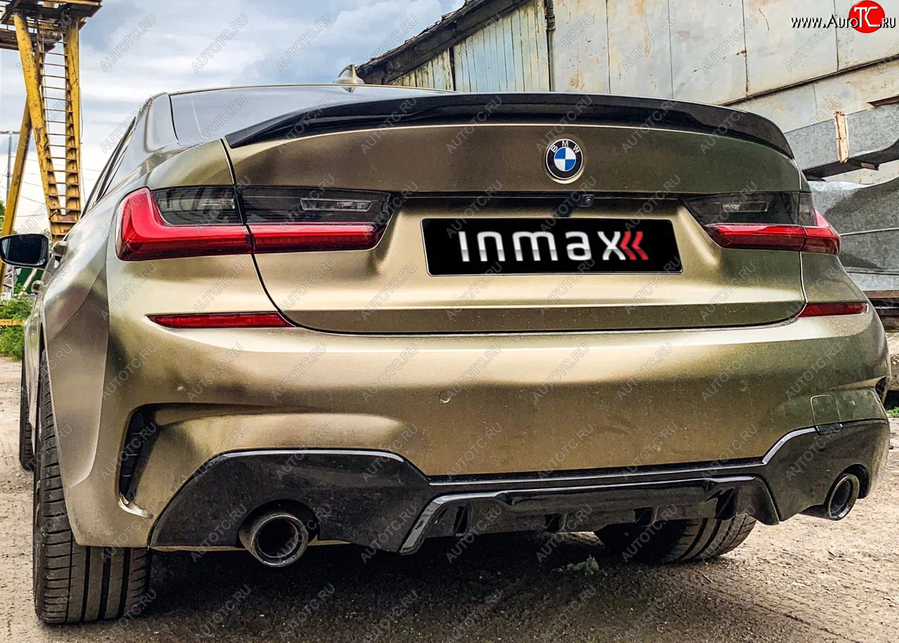 12 999 р. Диффузор заднего бампера М-Perfomance 320  BMW 3 серия  G20 (2018-2022) седан Inmax (цвет: черный глянец)  с доставкой в г. Новочеркасск