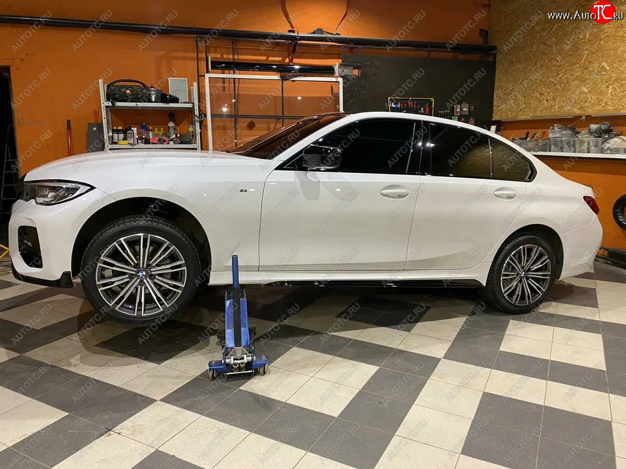 11 499 р. Пластиковые накладки M порогов  BMW 3 серия  G20 (2018-2022) седан (цвет: черный глянец)  с доставкой в г. Новочеркасск