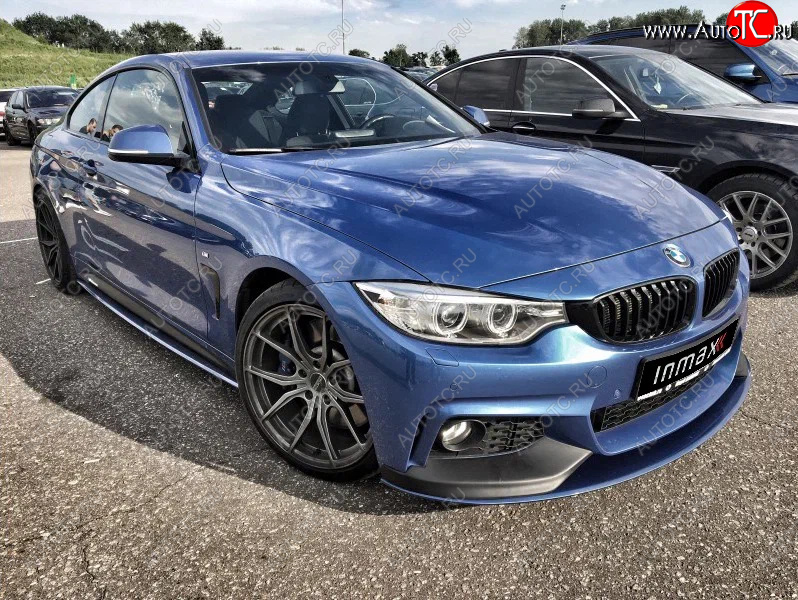 14 499 р. Сплиттер переднего бампера М-Perfomance BMW 4 серия F36 лифтбэк рестайлинг (2017-2020) (цвет: черный матовый)  с доставкой в г. Новочеркасск