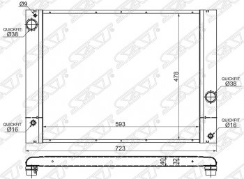 Радиатор двигателя SAT (пластинчатый) BMW 6 серия E63 дорестайлинг, купе (2003-2007)
