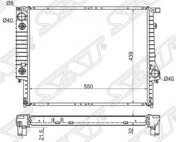 Радиатор двигателя SAT (пластинчатый) BMW 5 серия E34 седан дорестайлинг (1988-1994)