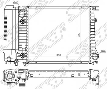 7 449 р. Радиатор двигателя SAT (пластинчатый, 1.6/1.8) BMW 3 серия E30 седан (1982-1991)  с доставкой в г. Новочеркасск. Увеличить фотографию 1