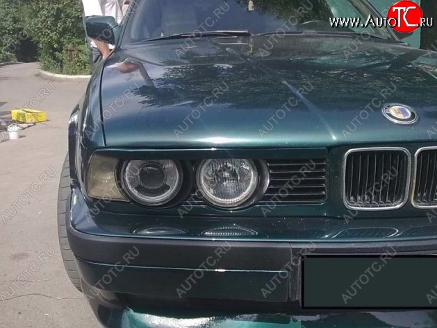 1 649 р. Реснички на фары CT v1 BMW 5 серия E34 седан дорестайлинг (1988-1994) (Неокрашенные)  с доставкой в г. Новочеркасск