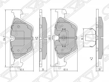 Колодки тормозные SAT (передние) BMW 3 серия E46 седан дорестайлинг (1998-2001)