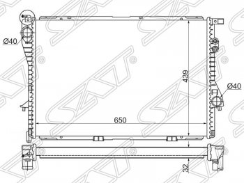 Радиатор двигателя SAT (пластинчатый) BMW 5 серия E39 седан дорестайлинг (1995-2000)