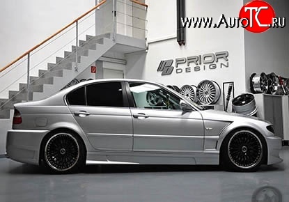 8 149 р. Пороги накладки Prior Design BMW 3 серия E46 седан дорестайлинг (1998-2001) (Неокрашенные)  с доставкой в г. Новочеркасск