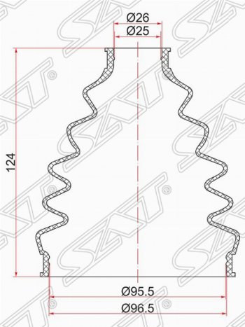 399 р. Пыльник ШРУСа SAT (наружный)  BMW X5 (E53), Nissan Liberty, Skoda Octavia (A7), Volkswagen Passat (B8,  B8.5)  с доставкой в г. Новочеркасск. Увеличить фотографию 1