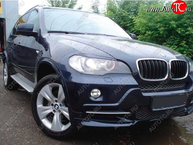 1 499 р. Реснички на фары CT BMW X5 E70 дорестайлинг (2006-2010) (Неокрашенные)  с доставкой в г. Новочеркасск