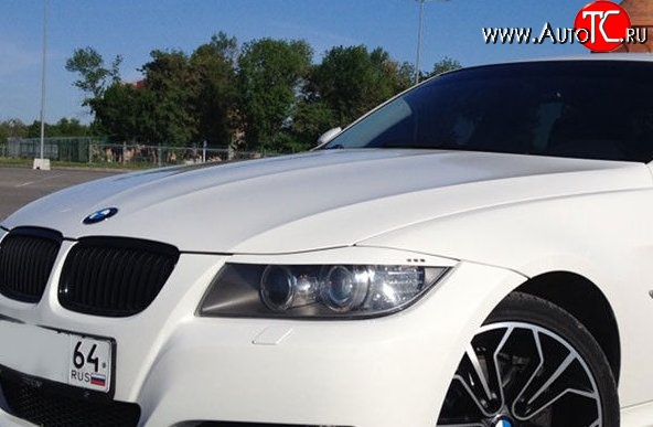 1 049 р. Реснички на фары M-VRS v2  BMW 3 серия ( E90,  E91) (2004-2012) седан дорестайлинг, седан рестайлинг, универсал рестайлинг (Неокрашенные)  с доставкой в г. Новочеркасск