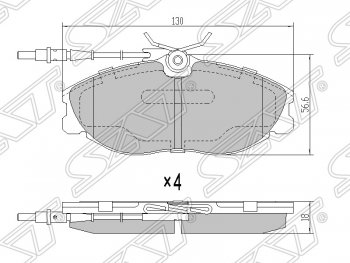 1 669 р. Колодки тормозные SAT (передние) CITROEN Xsara N0 хэтчбэк 3 дв. дорестайлинг (1997-2000)  с доставкой в г. Новочеркасск. Увеличить фотографию 1