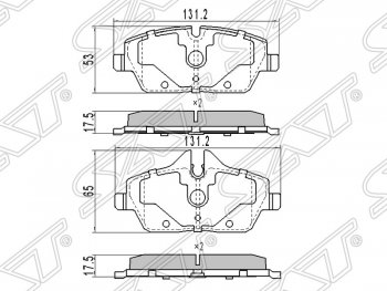 1 079 р. Колодки тормозные SAT (передние) BMW 1 серия E81 хэтчбэк 3 дв. рестайлинг (2007-2012)  с доставкой в г. Новочеркасск. Увеличить фотографию 1