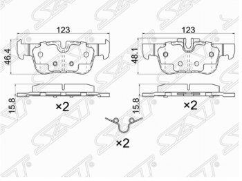 Комплект задних тормозных колодок SAT  X1  F48, X2  F39