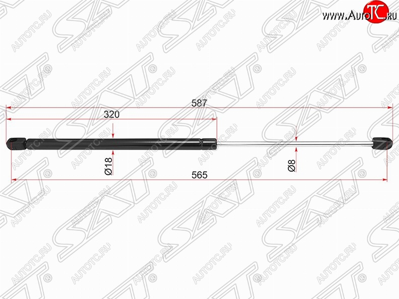 619 р. Упор крышки багажника SAT (газовый)  BMW X1  E84 (2009-2015)  с доставкой в г. Новочеркасск