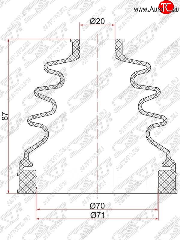 449 р. Пыльник ШРУСа SAT (внутренний/передний/правый)  BMW X3  E83 (2003-2009), Ford Transit Connect (2002-2013)  с доставкой в г. Новочеркасск