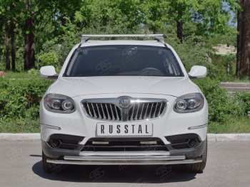 14 549 р. Защита переднего бампера (2 трубыØ42 мм, нержавейка) SLITKOFF  Brilliance V5 (2012-2018)  с доставкой в г. Новочеркасск. Увеличить фотографию 2