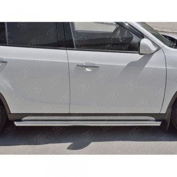 Защита порогов из круглой трубы d63 мм SLITKOFF v1 Brilliance V5 (2012-2018)