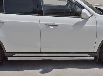 16 549 р. Защита порогов из круглой трубы d63 мм SLITKOFF v2 Brilliance V5 (2012-2018)  с доставкой в г. Новочеркасск. Увеличить фотографию 2