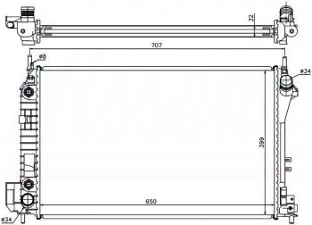 8 299 р. Радиатор двигателя SAT (пластинчатый, 1.8/1.8T/2.0T/2.2TD/2.0TD/2.2/3.2, АКПП)  Cadillac Bls седан, Fiat Bls (седан), Opel Signum, Vectra (C), SAAB 9-3 (YS3F)  с доставкой в г. Новочеркасск. Увеличить фотографию 1