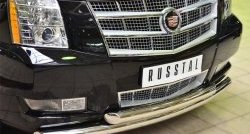 22 299 р. Защита переднего бампера (2 трубыØ76 мм, нержавейка) Russtal Cadillac Escalade GMT926 джип 5 дв. короткая база (2006-2014)  с доставкой в г. Новочеркасск. Увеличить фотографию 2