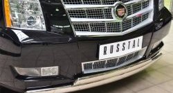 25 999 р. Защита переднего бампера (2 трубыØ75х42 мм, нержавейка) Russtal Cadillac Escalade GMT926 джип 5 дв. короткая база (2006-2014)  с доставкой в г. Новочеркасск. Увеличить фотографию 2