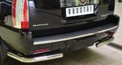 12 699 р. Защита заднего бампера (Ø76 мм уголки, нержавейка) SLITKOFF  Cadillac Escalade  GMT926 джип 5 дв. (2006-2014) короткая база  с доставкой в г. Новочеркасск. Увеличить фотографию 2