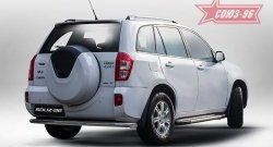 Защита заднего бампера из длинной трубы d60 Souz-96 Chery Tiggo T11 рестайлинг (2013-2016)