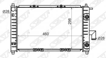 Радиатор двигателя SAT (пластинчатый) Daewoo Matiz M100 дорестайлинг (1998-2000)