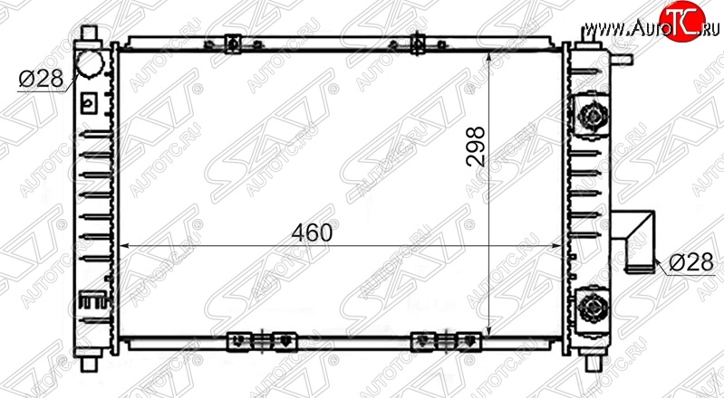 5 399 р. Радиатор двигателя SAT (пластинчатый) Daewoo Matiz M100 дорестайлинг (1998-2000)  с доставкой в г. Новочеркасск