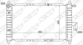 Радиатор двигателя SAT (трубчатый) Chery (Черри) QQ6 (КуКу6) (2006-2010), Daewoo (Даеву) Matiz (Матиз) ( M100,  M150) (1998-2016)