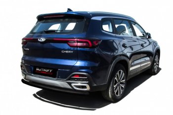 Защита заднего бампера Slitkoff (Ø 57 мм) Chery Tiggo 8 (T18) рестайлинг (2019-2024)