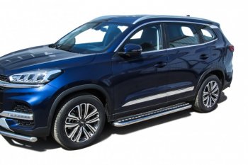 17 699 р. Защита порогов Slitkoff (Ø 57 мм, с листом)  Chery Tiggo 8  (T18) (2019-2024) рестайлинг  с доставкой в г. Новочеркасск. Увеличить фотографию 3