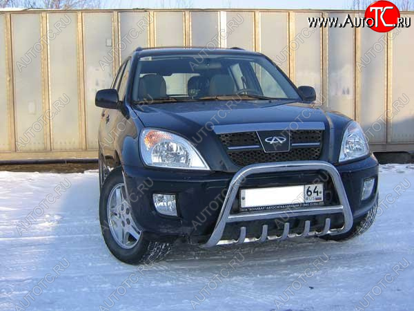 26 549 р. Кенгурятник низкий Slitkoff (Ø 57 мм, с защитой картера)  Chery Tiggo T11 (2005-2013) дорестайлинг  с доставкой в г. Новочеркасск