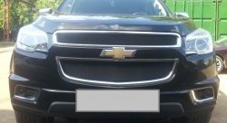 1 469 р. Нижняя сетка на бампер Russtal (черная) Chevrolet Trailblazer GM800 дорестайлинг (2012-2016)  с доставкой в г. Новочеркасск. Увеличить фотографию 3