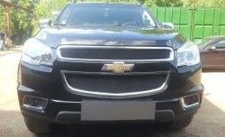 1 469 р. Сетка в решетку радиатора (верхняя) Russtal Chevrolet Trailblazer GM800 дорестайлинг (2012-2016) (черная)  с доставкой в г. Новочеркасск. Увеличить фотографию 4