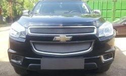 1 539 р. Нижняя сетка на бампер Russtal (хром) Chevrolet Trailblazer GM800 дорестайлинг (2012-2016)  с доставкой в г. Новочеркасск. Увеличить фотографию 2