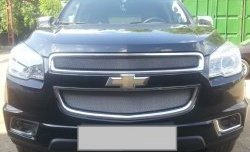 1 539 р. Нижняя сетка на бампер Russtal (хром) Chevrolet Trailblazer GM800 дорестайлинг (2012-2016)  с доставкой в г. Новочеркасск. Увеличить фотографию 3