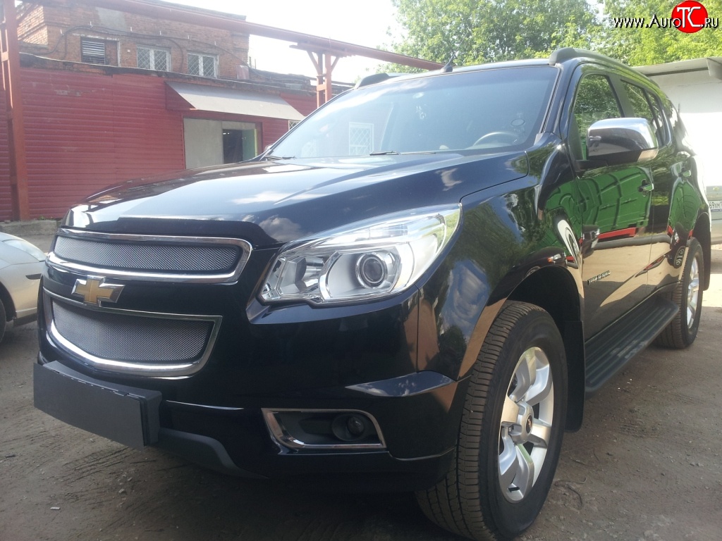 1 539 р. Нижняя сетка на бампер Russtal (хром) Chevrolet Trailblazer GM800 дорестайлинг (2012-2016)  с доставкой в г. Новочеркасск