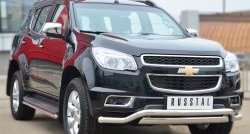 21 899 р. Защита переднего бампера (2 трубыØ76х42 и 63 мм, нержавейка) Russtal Chevrolet Trailblazer GM800 дорестайлинг (2012-2016)  с доставкой в г. Новочеркасск. Увеличить фотографию 3