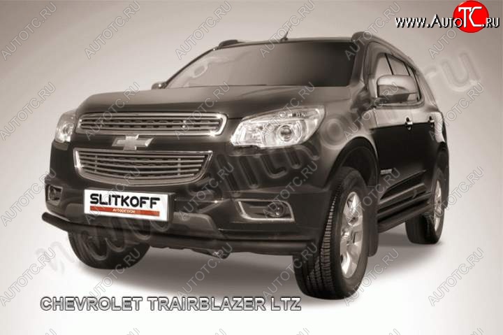 7 599 р. Защита переднего бампера d57 Slitkoff  Chevrolet Trailblazer  GM800 (2012-2016) дорестайлинг (Цвет: серебристый)  с доставкой в г. Новочеркасск