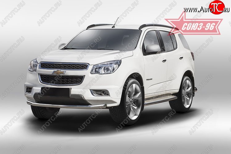 16 469 р. Защита переднего бампера одинарная Souz-96 (d60) Chevrolet Trailblazer GM800 дорестайлинг (2012-2016)  с доставкой в г. Новочеркасск