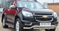 13 599 р. Защита порогов из круглой трубы диаметром 42 мм SLITKOFF  Chevrolet Trailblazer  GM800 (2012-2016) дорестайлинг  с доставкой в г. Новочеркасск. Увеличить фотографию 2