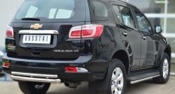 27 399 р. Защита заднего бампера (Ø63 и 42 мм, нержавейка) SLITKOFF Chevrolet Trailblazer GM800 дорестайлинг (2012-2016)  с доставкой в г. Новочеркасск. Увеличить фотографию 4